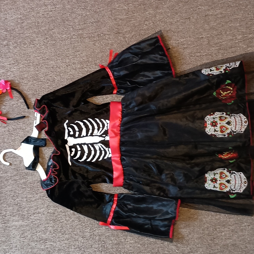 Girls Halloween Day of the Dead Costume size 7/8